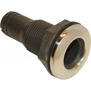 Seaflow Plastic Skin Fitting with Stainless Steel Cap (25mm Hose Tail)  403724 - ChasNewensMarine