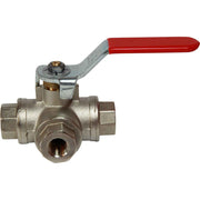 Maestrini Brass Reduced Passage T Port Valve (1/4" BSP)  405501