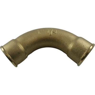 Maestrini Brass Swept 90 Degree Elbow (Female Ports / 1-1/4