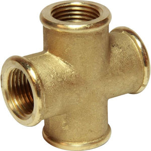 Maestrini Brass Equal Cross Fitting (1/2" BSP Female)