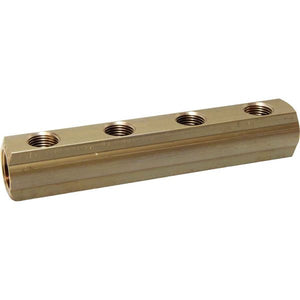 Maestrini Brass Female Pipe Manifold (3/4" BSP with 4 x 1/2" Inlets)