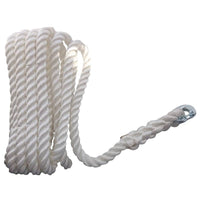 CABO Rope for chain rode use, three strand with connection, Nylon, White by Lalizas