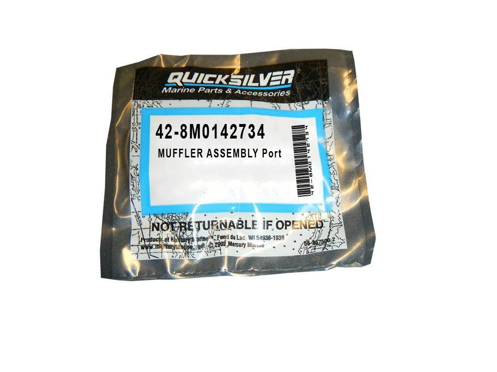 MUFFLER ASSEMBLY Port 42-8M0142734 Mercury Mariner Spares & Parts 