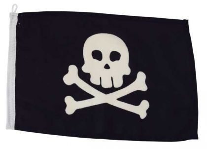 Jolly Roger Flag with cord for flying etc  30 x 45cm