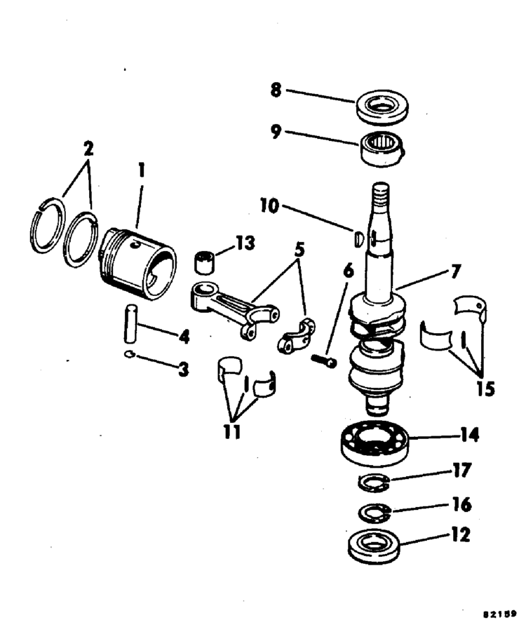 Evinrude Johnson OMC Engine Part PISTON ASSY FOR 2HP'S ONLY 0395597 395597 - ChasNewensMarine