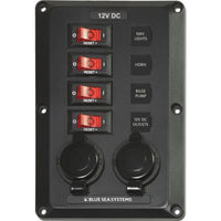 4 Position with 12V Sockets, BelowDeck Circuit Breaker Panel