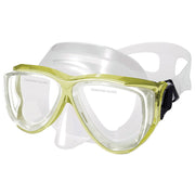 Silicone Mask , Dual Windows, w/ tempered glass,junior, yellow by Lalizas
