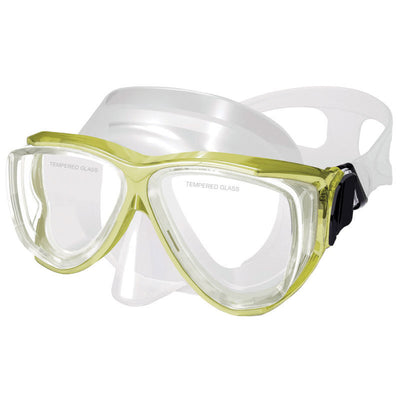Silicone Mask , Dual Windows, w/ tempered glass,junior, yellow by Lalizas
