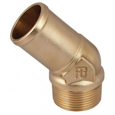 45° hose connector M     Yellow brass