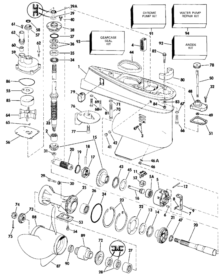 Evinrude Johnson OMC Engine Part BRG HSG ASSY  0385087 385087 - ChasNewensMarine