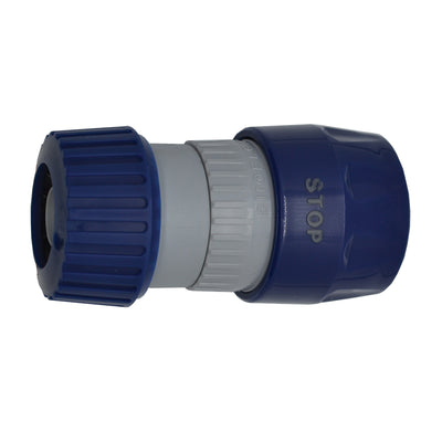 Female quick connector with hose grip and “stop” valve by Lalizas