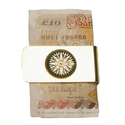 Gold-plated Money Clip with Compass Rose Detailing