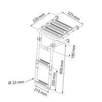 Platform Ladder,Inox 316, with 2 Plastic Steps by Lalizas