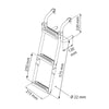 Foldable Ladder for Narrow Transom, 2+1 Steps,Inox 316 by Lalizas