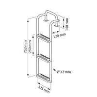 Bow Ladder, Inox 316, 3 steps by Lalizas
