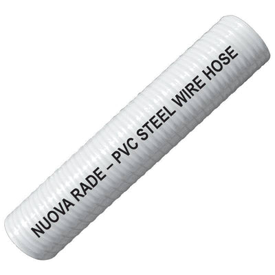 Liquid Discharge-Water Delivery Hose PVC, White, Steel Wire Reinforced by Lalizas
