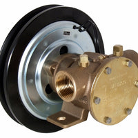 1" bronze pump, 80-size, foot mounted with BSP threaded ports 12 volt d.c. electric clutch with 1B pulley - Jabsco 50080-2201