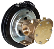 1" bronze pump, 80-size, foot mounted with BSP threaded ports 12 volt d.c. electric clutch with 2A pulley - Jabsco 50080-2001