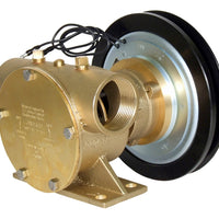 1½" bronze pump, 200-size, foot-mounted with BSP threaded ports 12 volt d.c. electric clutch with 1B pulley - Jabsco 50200-2211