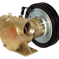 1½" bronze pump, 200-size, foot-mounted with BSP threaded ports 24 volt d.c. electric clutch with 2A pulley - Jabsco 50200-2111