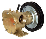 1½" bronze pump, 200-size, foot-mounted with BSP threaded ports 24 volt d.c. electric clutch with 2A pulley - Jabsco 50200-2111