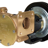 1½" bronze pump, 200-size, foot-mounted with flanged ports 12 volt d.c. electric clutch with 2A pulley - Jabsco 50220-0011