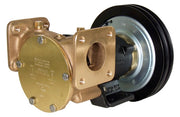 1½" bronze pump, 200-size, foot-mounted with flanged ports 24 volt d.c. electric clutch with 2A pulley - Jabsco 50220-0111