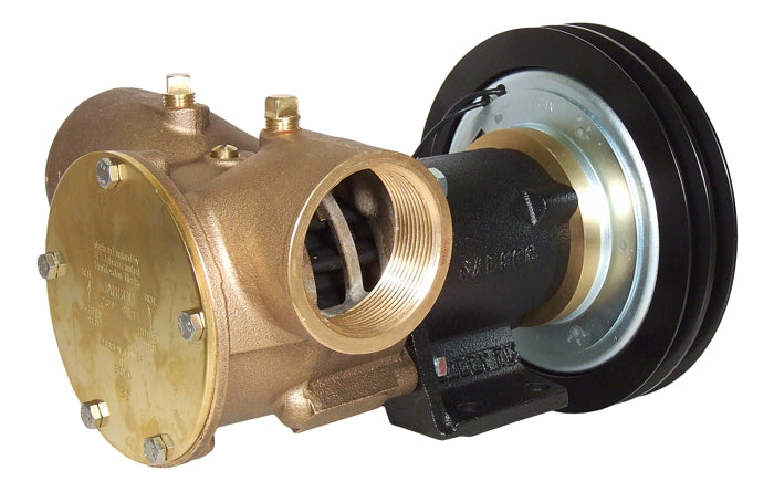 2" bronze pump, 270-size, foot mounted with BSP threaded ports 12 volt d.c. electric clutch with 2A pulley - Jabsco 50270-2011