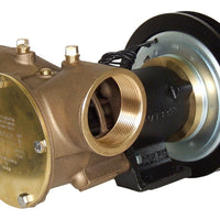 2" bronze pump, 270-size, foot mounted with BSP threaded ports 12 volt d.c. electric clutch with 1B pulley - Jabsco 50270-2211
