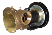 2" bronze pump, 270-size, foot mounted with BSP threaded ports 12 volt d.c. electric clutch with 1B pulley - Jabsco 50270-2211