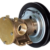 1" bronze pump, 80-size, foot mounted with BSP threaded ports 24 volt d.c. electric clutch with 1B pulley - Jabsco 50580-2301