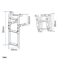 Folding Ladder, Stainless Steel 316 by Lalizas