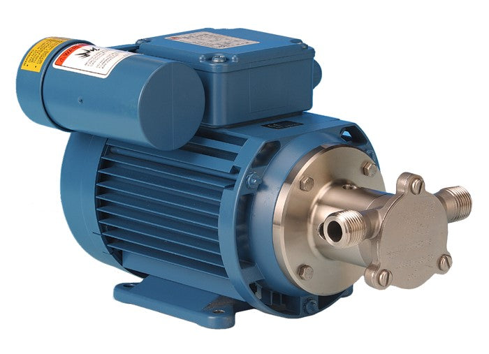 1/2" S10 Stainless Steel Self-Priming Flexible Impeller Pump Complete with 230v/1 phase/50Hz 1420rpm IP55 electric motor. AISI 316 stainless steel wetted parts, with neoprene impeller  (Jabsco 53010-2111)