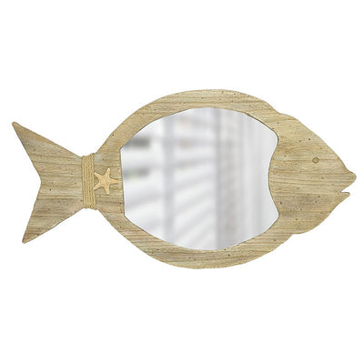Fish-shaped Wooden-framed Mirror