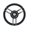 Osculati 350mm Apollo Stainless & Polyurethane Steering Wheel - Black