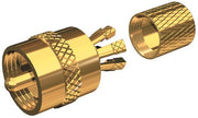 Centerpin Solderless PL259 Connector, RG8X or RG58/AU - Gold