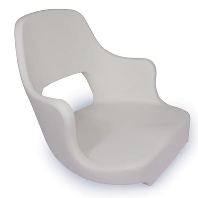 Trem White Fixed Helm Seat with Armrest