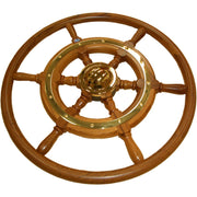 Stazo Type 02 Wooden Marine Steering Wheel with Outer Rim (500mm)  610027 - ChasNewensMarine