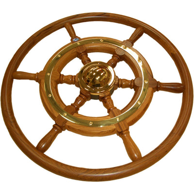 Stazo Type 02 Wooden Marine Steering Wheel with Outer Rim (500mm)  610027