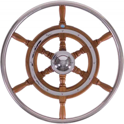 Stazo Type 03 Wooden Steering Wheel with Stainless Steel Rim (500mm)  610037