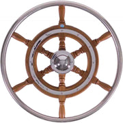Stazo Type 03 Wooden Steering Wheel with Stainless Steel Rim (600mm)  610039 - ChasNewensMarine