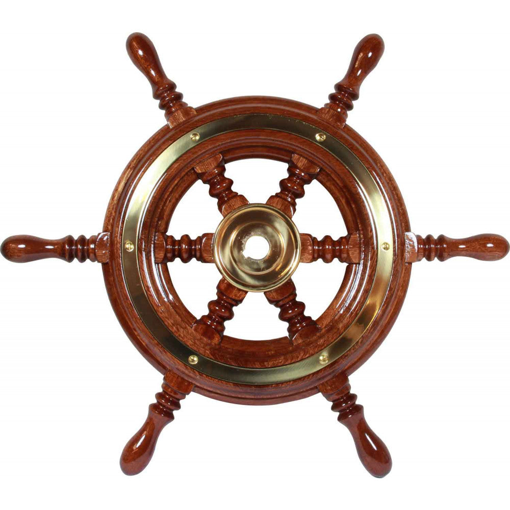 Drive Force Wooden Spoked Marine Steering Wheel (370mm)  610114