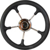 Drive Force Stainless Steel Steering Wheel (Black Padded Rim / 320mm)  611270 - ChasNewensMarine