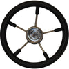 Drive Force Stainless Steel Steering Wheel (Black Padded Rim / 350mm)  611272