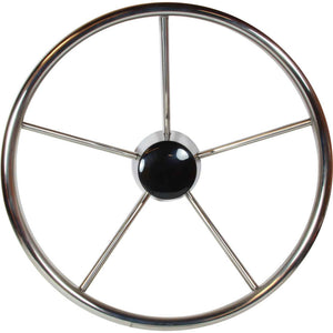 Drive Force Stainless Steel Steering Wheel (Dished / 380mm)  611724 - ChasNewensMarine