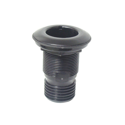 Thru-Hull with Flush Flange and Hose Barb, Black by Lalizas