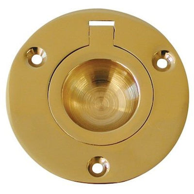AG Polished & Lacquered Brass Flush Ring 1-1/2