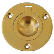 AG Polished Brass Flush Ring 2" Diameter Packaged