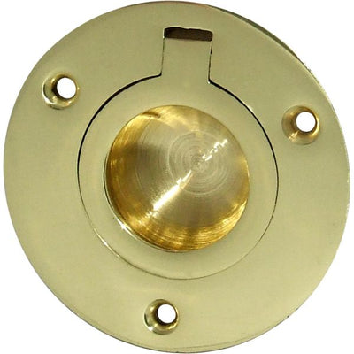 AG Polished + Lacquered Brass Flush Ring 2-1/2