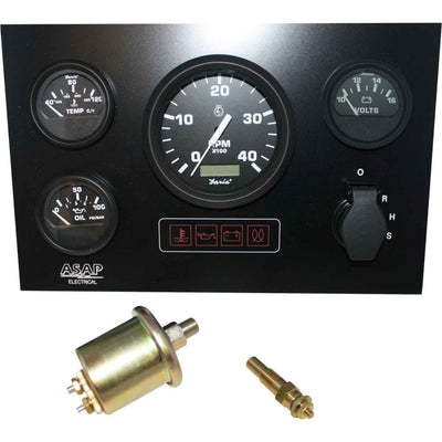 Deluxe Instrument Panel With Faria Euro Black Gauges (12V / Insulated)  708046 - ChasNewensMarine